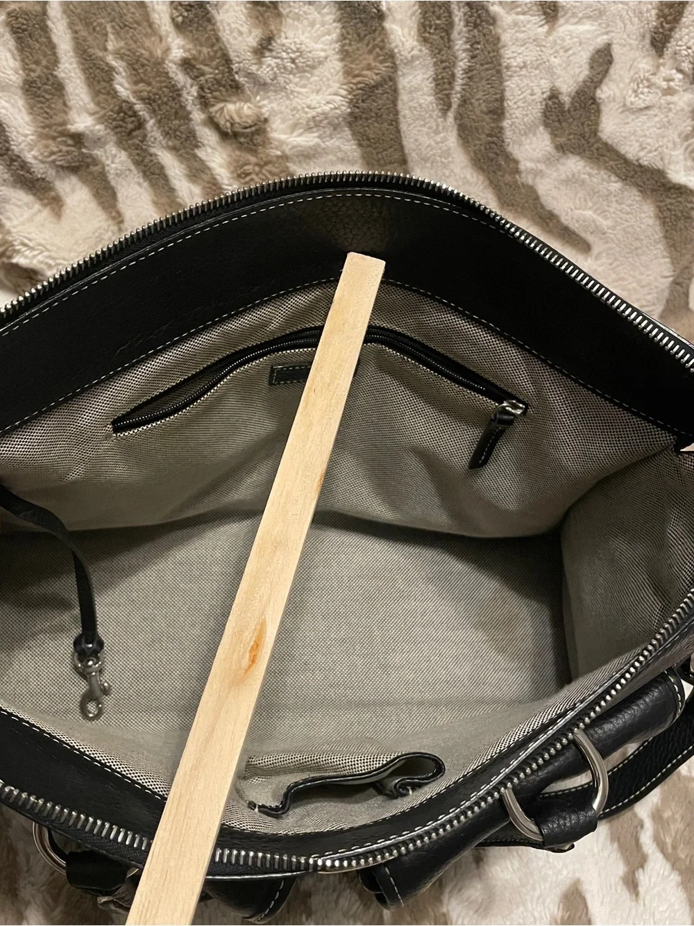 Dooney & Bourke Black Leather Double Front-Pocket Messenger